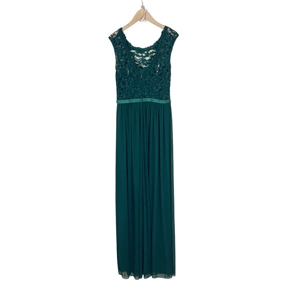 NWT David's Bridal F19328 Bridesmaid Dress in Juniper Green Size 0 - Picture 3 of 8